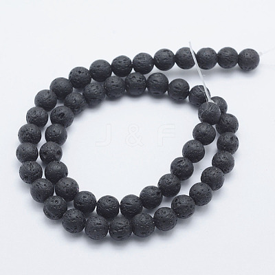 Synthetic Lava Rock Beads Strands G-F549-8mm-B10-1