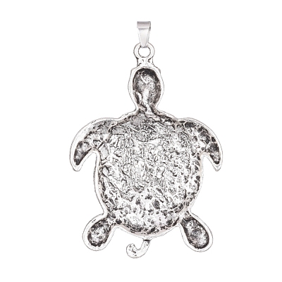 Antique Silver Plated Alloy Big Pendants ALRI-L046-M01-AS-1
