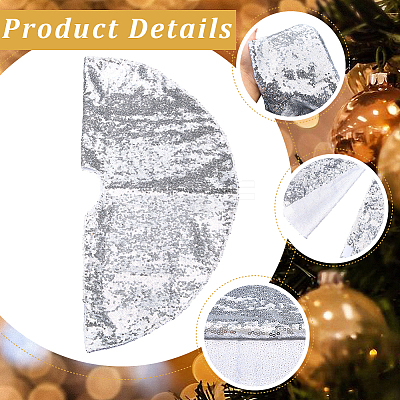 Polyester Christmas Tree Skirt DIY-WH20032-86D-1