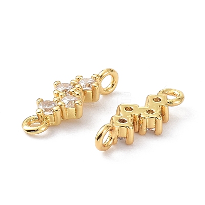 Eco-Friendly Brass Micro Pave Clear Cubic Zirconia Links Connectors ZIRC-C022-03G-1