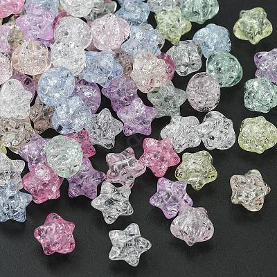 Transparent Crackle Acrylic Beads CACR-YW0001-08-1