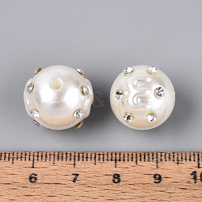 ABS Plastic Imitation Pearl Round Beads SACR-T017-76B-1