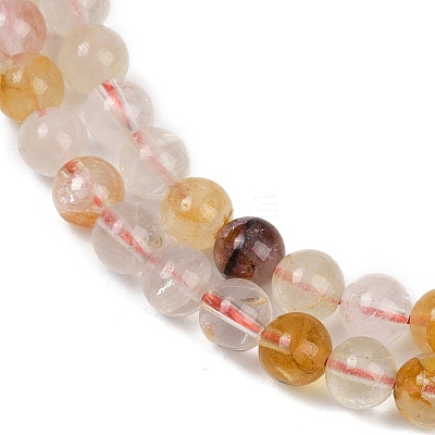 Natural Ferruginous Quartz Beads Strands G-U026-A08-6mm-1