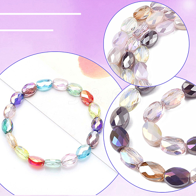 3 Strands Electroplate Glass Beads Strands EGLA-PA0001-25D-1