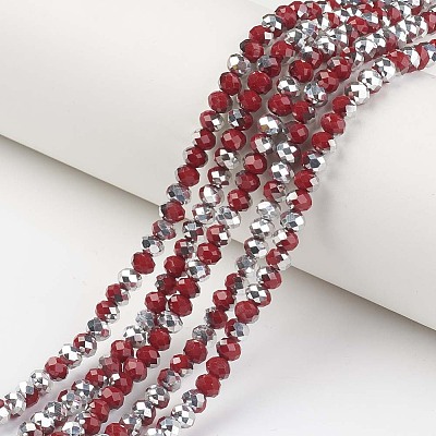 Electroplate Opaque Glass Beads Strands LS-EGLA-A034-P8mm-M06-1