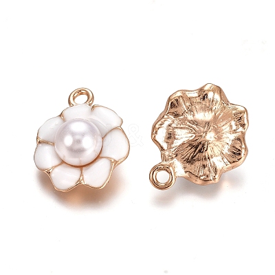 Light Gold Plated Alloy Enamel Pendants X-PALLOY-TAC0009-67-1
