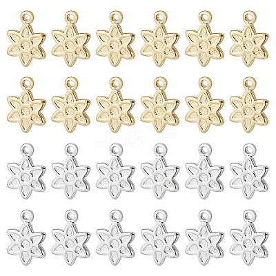 48Pcs 2 Colors Rack Plating Brass Charms KK-BC0011-97-1