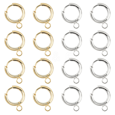 201 Stainless Steel Huggie Hoop Earring Findings FIND-DC0006-43B-1