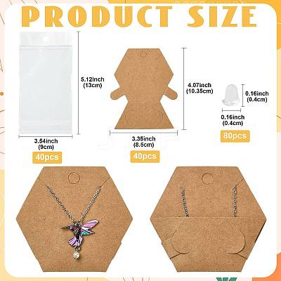 40Pcs Paper Jewelry Display Cards CDIS-FS0001-32C-1