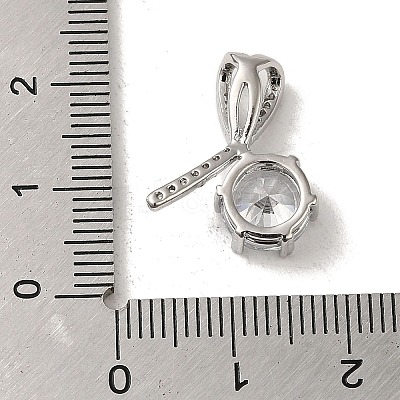 Micro Pave Clear Cubic Zirconia Pendants KK-S351-02P-02-1