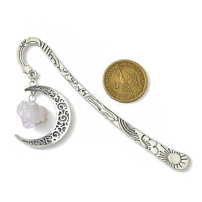Natural Amethyst Raw Beads Bookmarks AJEW-JK00201-03-1