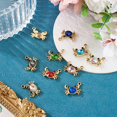 10Pcs UV Plating Alloy Pendants ALRI-TADJ0001-01-1