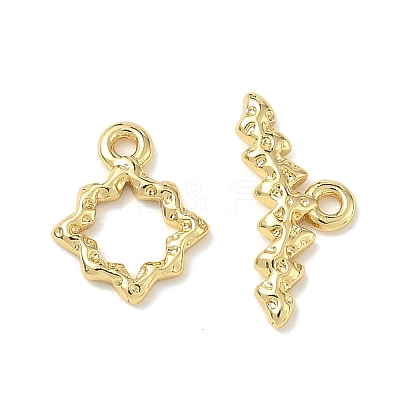 Hanmmered Brass Toggle Clasps KK-CBA42CA-01B-G-1