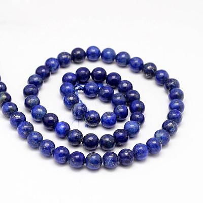 Natural Lapis Lazuli Round Beads Strands G-I181-10-6mm-1