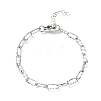 4MM 304 Stainless Steel Textured Paperclip Chain Bracelets for Man and Women SA-CBAB767-08P-1