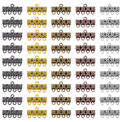 125Pcs 5 Style Tibetan Style Alloy Chandelier Component Links FIND-PH0025-32-1