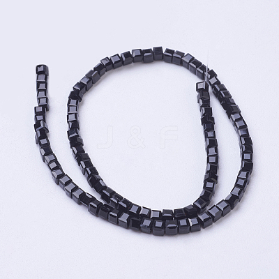 Cube Shaped Crystal Glass Beads Strands X-GLAA-F012-A02-1