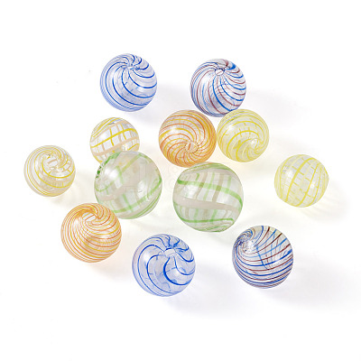 12Pcs 6 Style Transparent Handmade Blown Glass Globe Beads GLAA-PJ0001-03-1