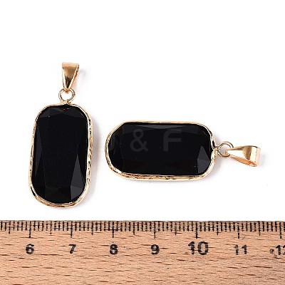 Natural Black Onyx(Dyed & Heated) Pendants G-N349-03B-G-1
