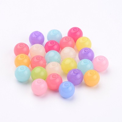 Imitation Jelly Acrylic Beads JACR-R001-8mm-M-1