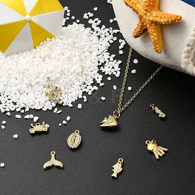 8Pcs 8 Styles Ocean Theme 304 Stainless Steel Charms STAS-CJ0003-52-1