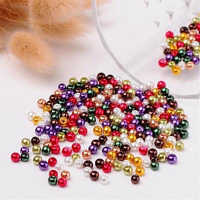 Luster Pearlized Glass Pearl Beads HY-X006-4mm-09-1