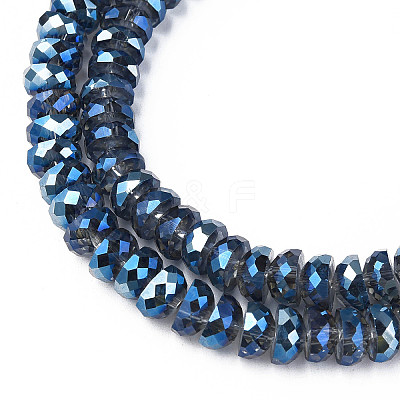 Electroplate Transparent Glass Beads Strands EGLA-N002-37-F01-1