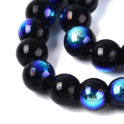 Electroplate Opaque Glass Beads Strands EGLA-Q132-6MM-01C-21-1