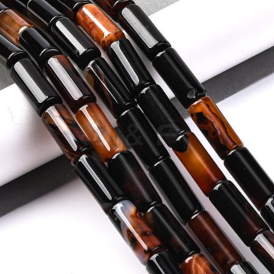 Dyed & Heated Natural Agate Beads Strands G-G177-H01-01B-1