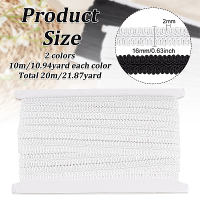 2 Cards 2 Colors Polyester Braided Lace Trim OCOR-FG0001-96-1