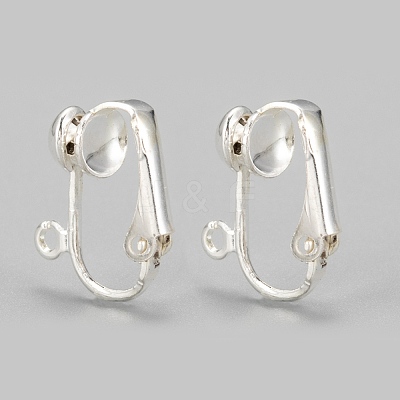 Iron Clip-on Earring Findingsfor Non-Pierced Ears X-EC141-S-1