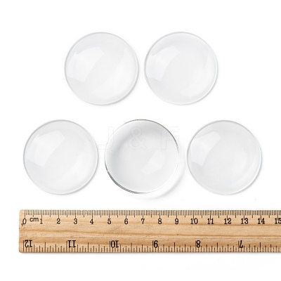 Transparent Glass Cabochons X-GGLA-R026-45mm-1