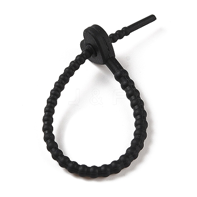 Heart Shape Silicone Cable Zip Ties AJEW-C034-02E-1