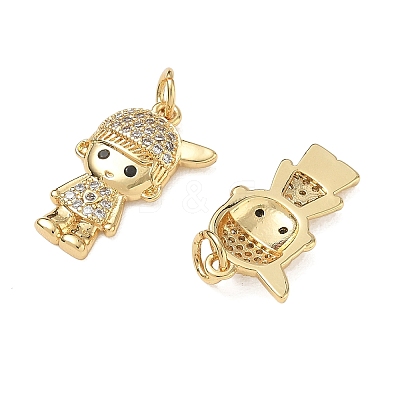 Brass Micro Pave Black Cubic Zirconia Pendants CU-CBA9AFC-01G-12-1