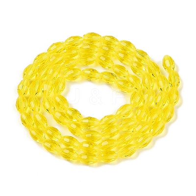 Transparent Glass Beads Strands EGLA-A037-T6x8mm-D07-1