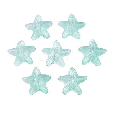 Transparent Spray Painted Glass Beads GLAA-N035-027-C01-1