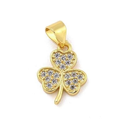 Rack Plating Brass Pave Cubic Zirconia Charms KK-G513-12G-1