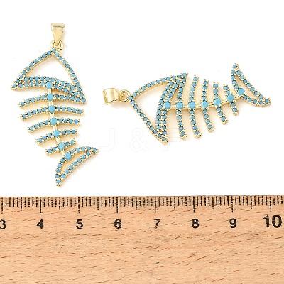 Brass Micro Pave Sky Blue Cubic Zirconia Pendants CU-CBA6938-05G-01-1