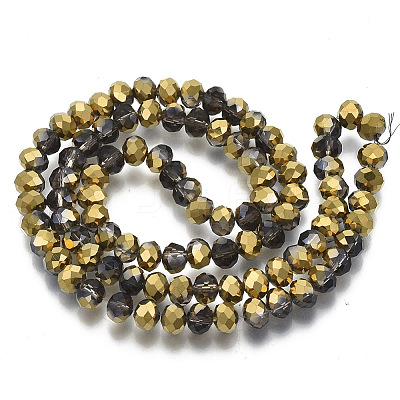 Electroplate Transparent Glass Beads Strands EGLA-A034-T4mm-O22-1