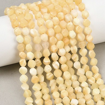 Natural Yellow Jade Beads Strands G-P611-C34-01-1