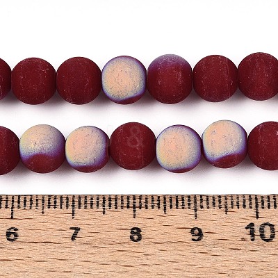 Frosted Opaque Glass Beads Strands GLAA-T032-P8mm-MBB05-1