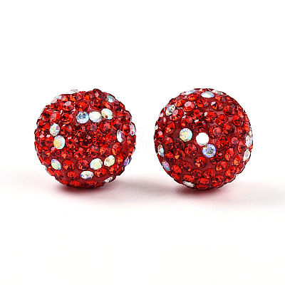 Polymer Clay Pave Rhinestone Beads RB-T018-01D-1