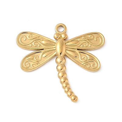 304 Stainless Steel Dragonfly Pendants STAS-S186-08C-G-1