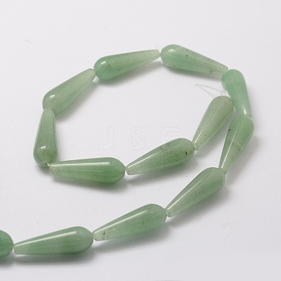 Natural Green Aventurine Teardrop Beads Strands G-E329-31-1