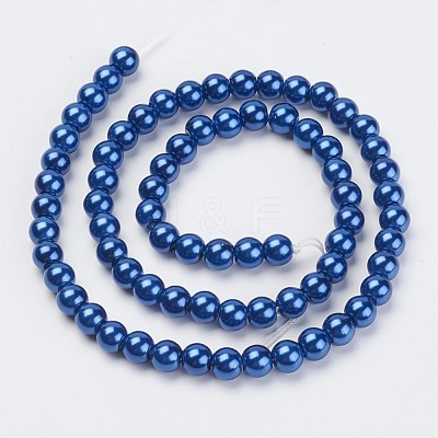 Eco-Friendly Dyed Glass Pearl Beads Strands HY-A008-6mm-RB081-1