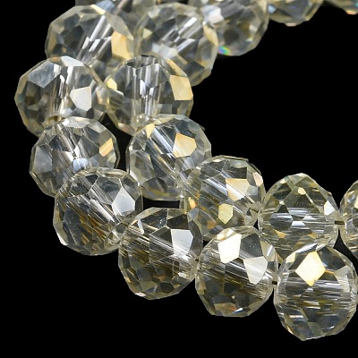 Electroplate Transparent Glass Beads Strands EGLA-A034-T6mm-T16-1