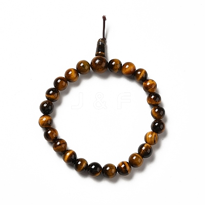 Natural Tiger Eye Gourd Beaded Stretch Bracelet for Women G-G997-G04-1