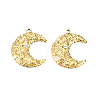 Ion Plating(IP) 201 Stainless Steel Pendant Cabochon Settings STAS-T063-192G-1