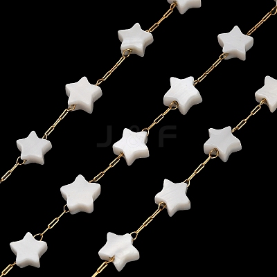 Handmade 304 Stainless Steel Shell Star Link Chains CHS-B011-01B-G-1