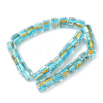 Silver Foil Glass Beads FOIL-D074-01C-1